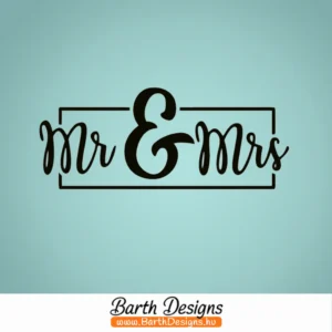 mr & mrs esküvői matrica 1