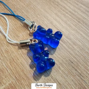 sötétkék gumimaci kulcstartó 1