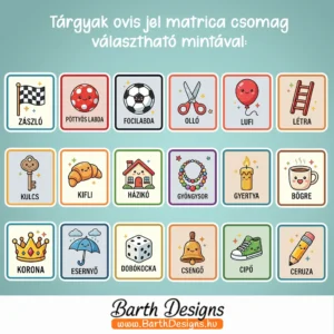 tárgyak ovis jel matrica 1-2