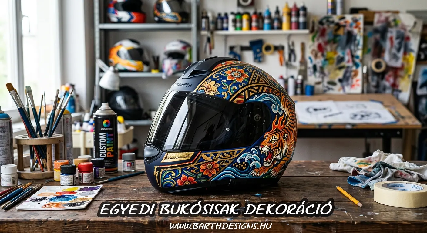 Egyedi bukósisak dekoráció Barth Designs