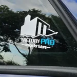 egyedi céges logo autó matrica Factory Pro kft kép